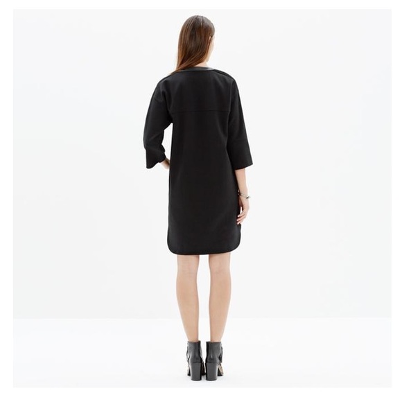 Madewell Leather Trim Pique Ponte Dress - Picture 3 of 5